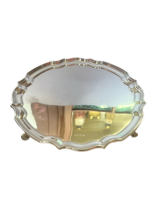 Vintage QEII sterling silver salver with marks for Sheffield, 1966, Alexander Clark & Co