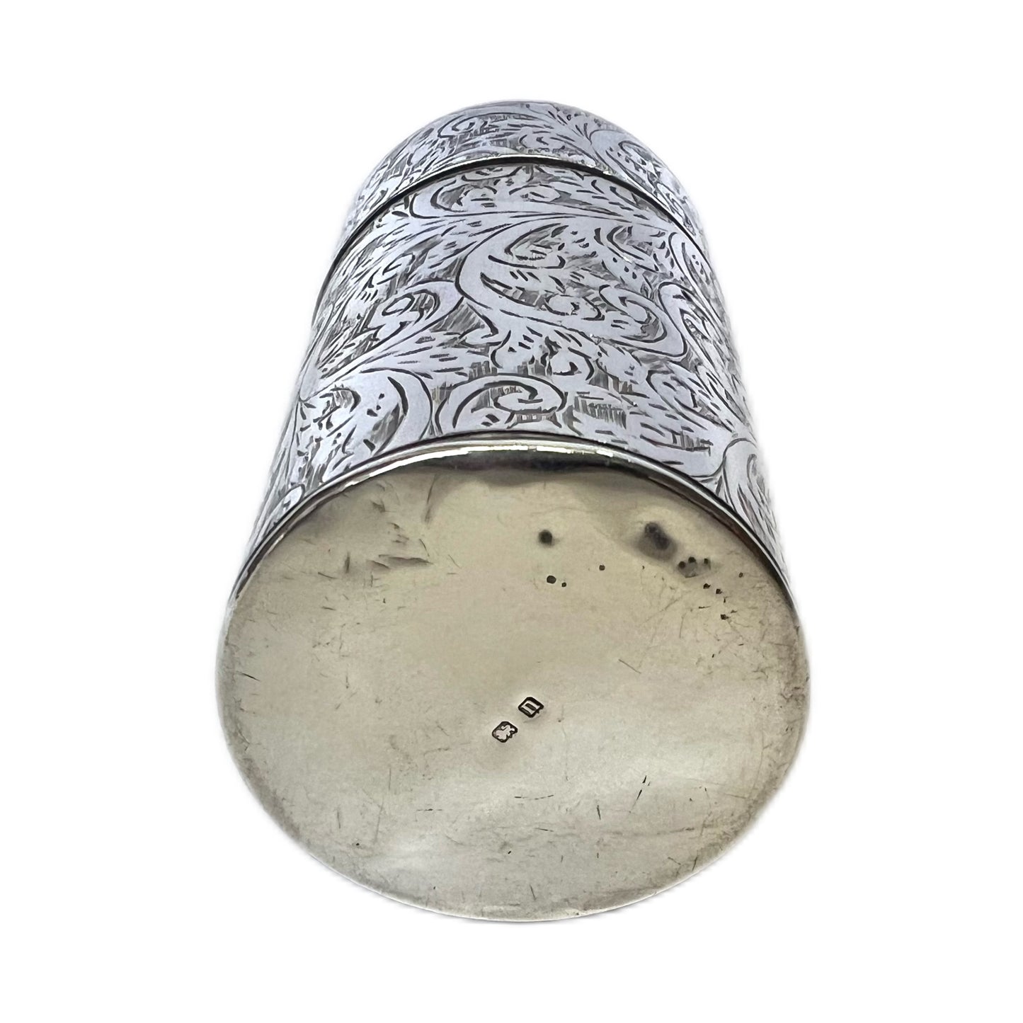 Antique George V sterling silver and cut glass perfume bottle