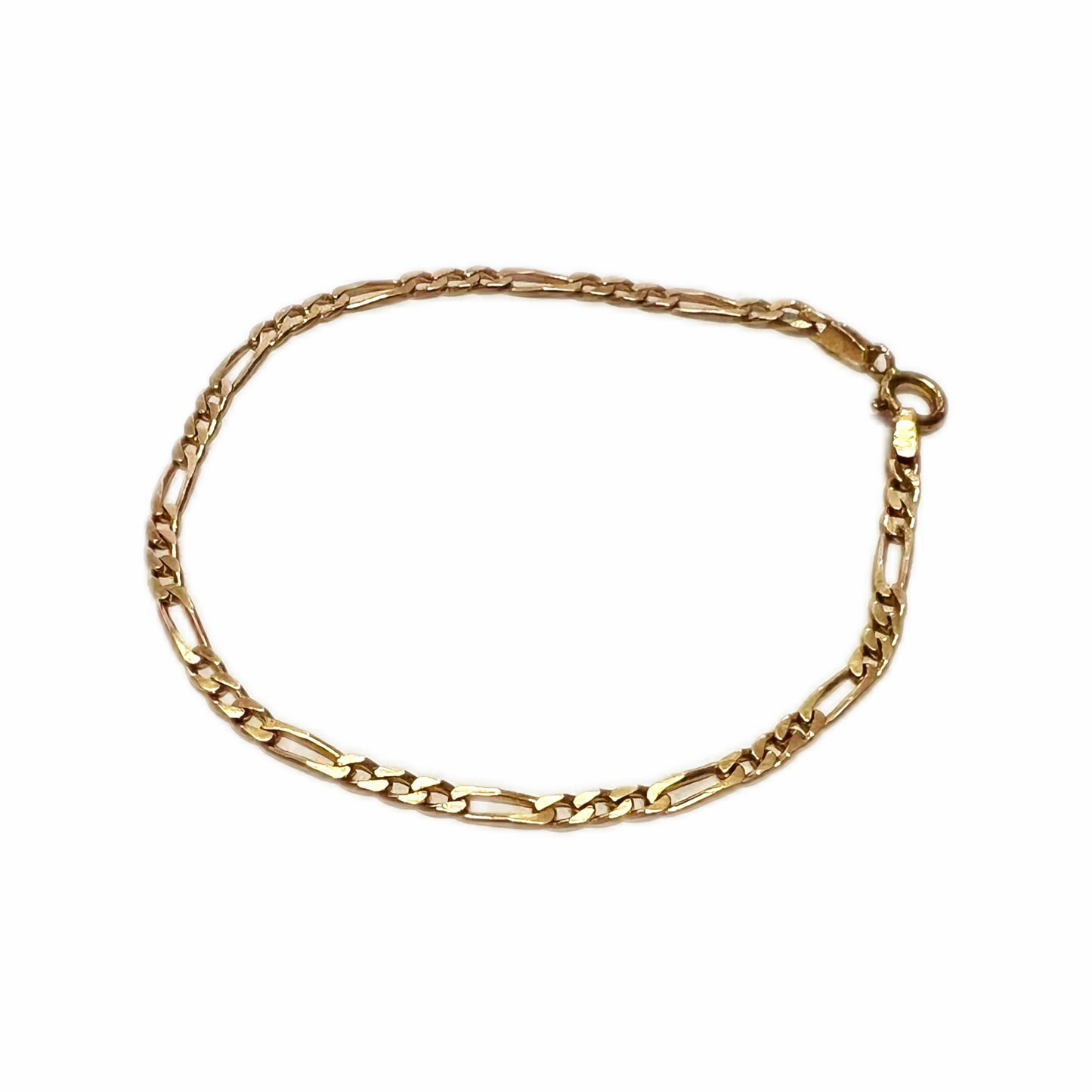 Vintage 14 carat yellow gold link Figaro chain link bracelet