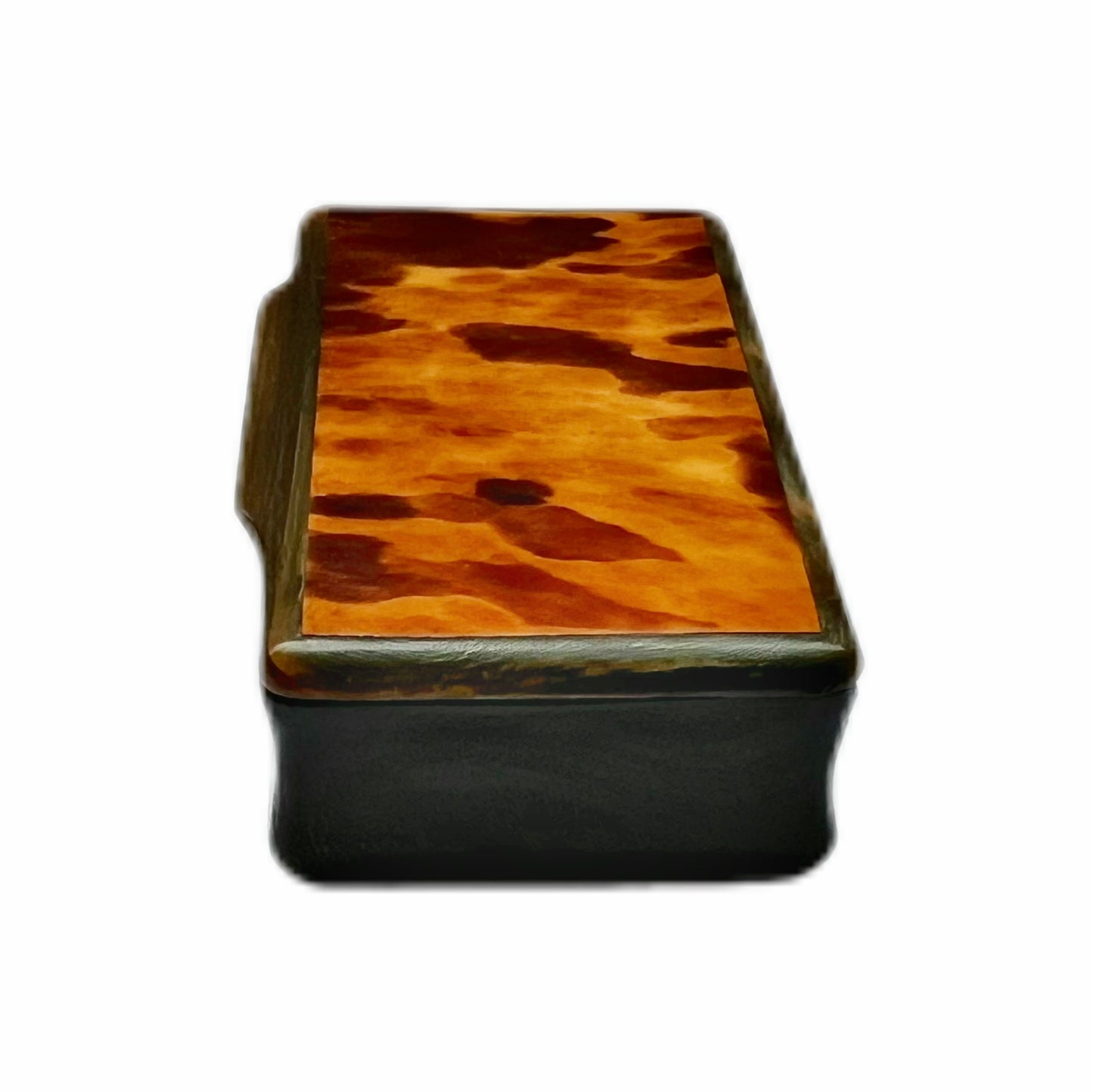 Antique pressed horn and tortoiseshell snuff box, 19th century