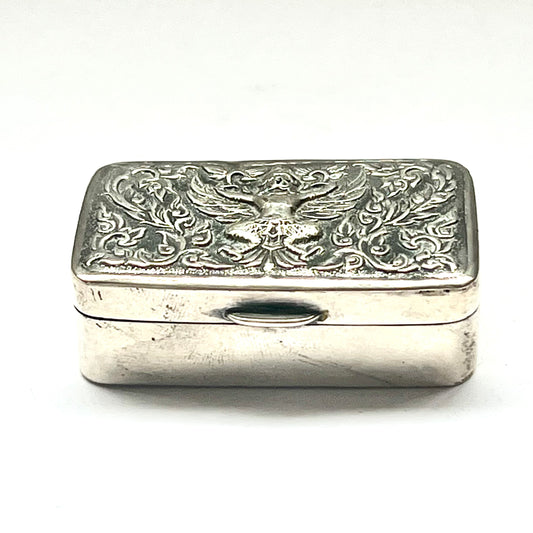 Vintage 20th century Thai Garuda Phra Khrut Pha motif silver trinket or pill box