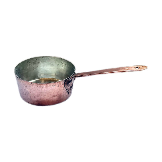 Antique European solid copper saucepan, late 18th to early 19th century