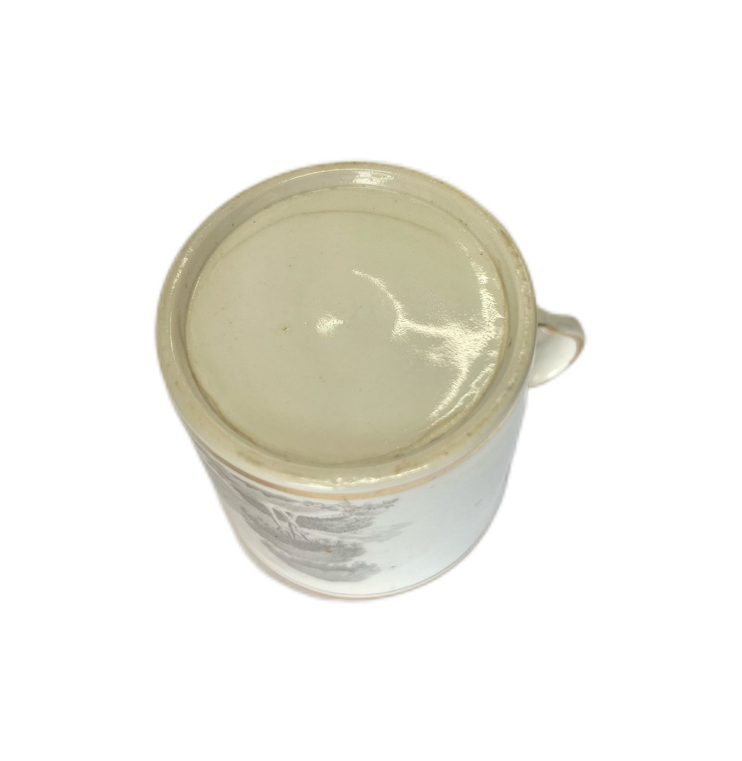 #2 Antique Spode Bat Ware coffee can, pattern 557