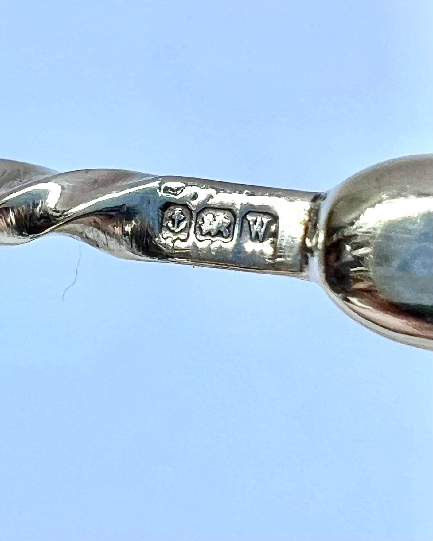 Antique New Zealand gilt on sterling silver tea spoon, Birmingham, 1921, Levi & Salaman