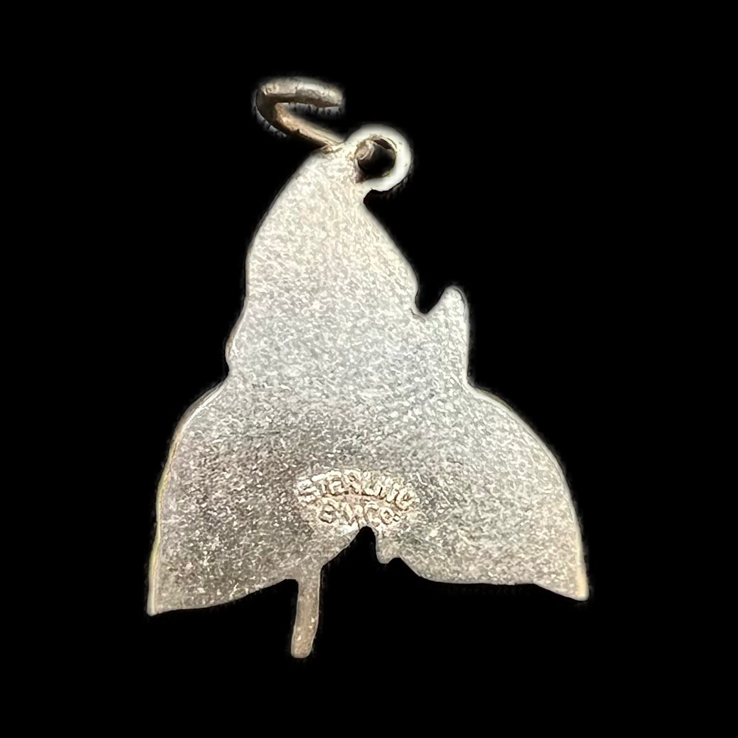 Vintage Canadian Ontario sterling silver and enamel trillium flower charm
