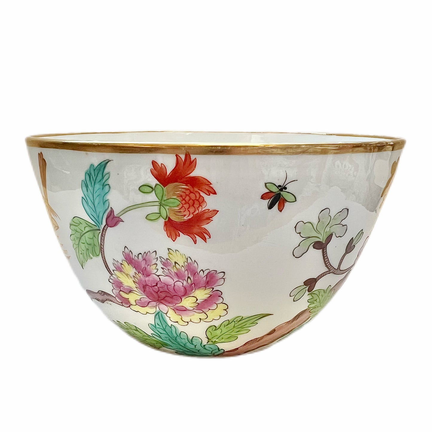 Early 19th century English serving bowl with gilt chinoiserie pattern attrib. Minton