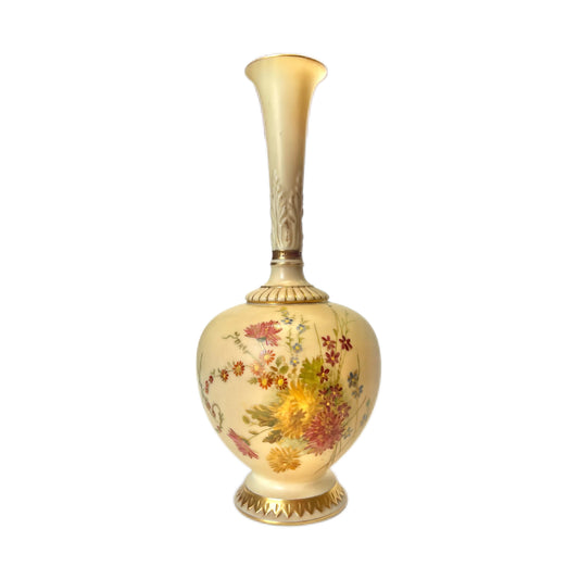 Antique Victorian Royal Worcester Blush Ivory vase circa 1900