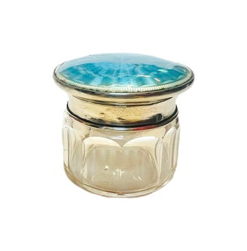 乔治五世时期纯银雕花珐琅胭脂罐