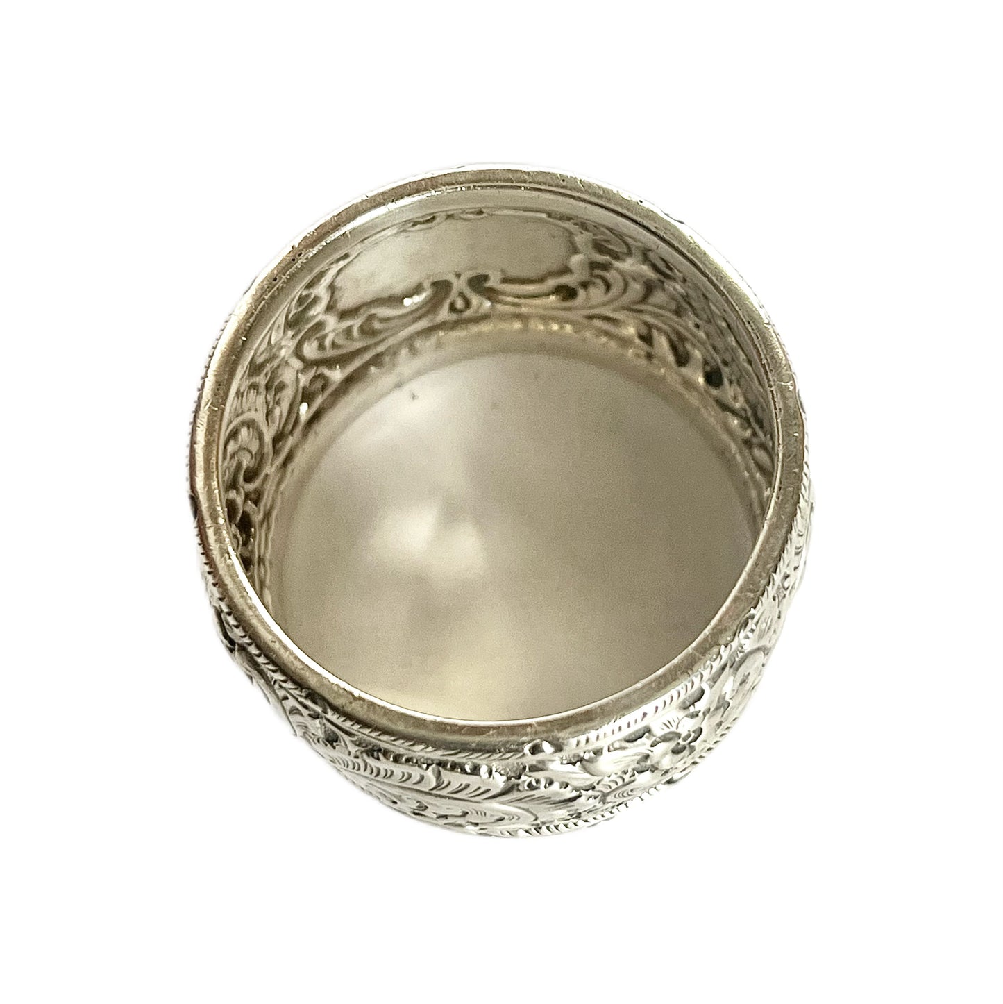 Antique late Victorian sterling silver napkin ring