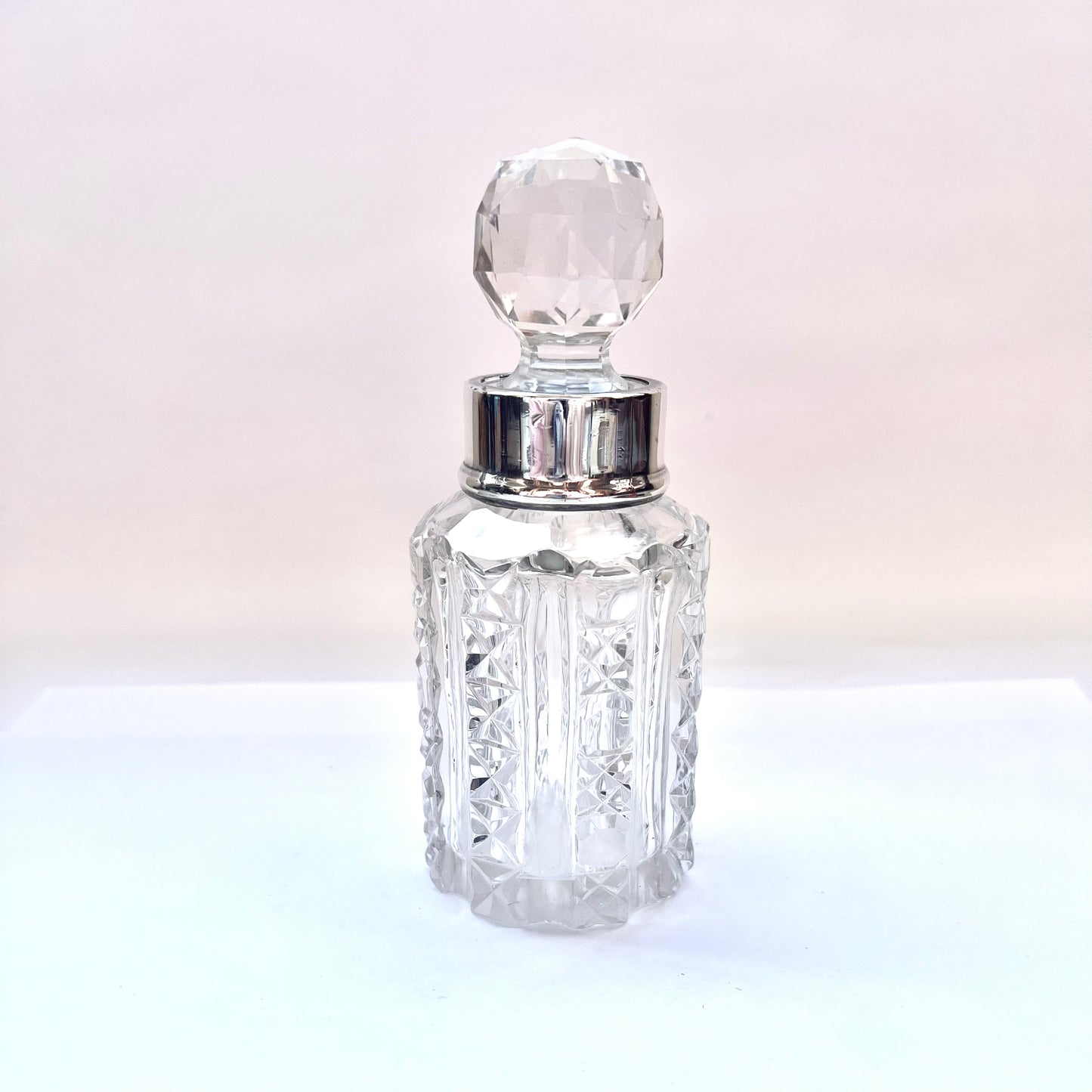 Antique Victorian cut glass and sterling silver toiletry/scent bottle, George Betjemann & Sons, London, 1896