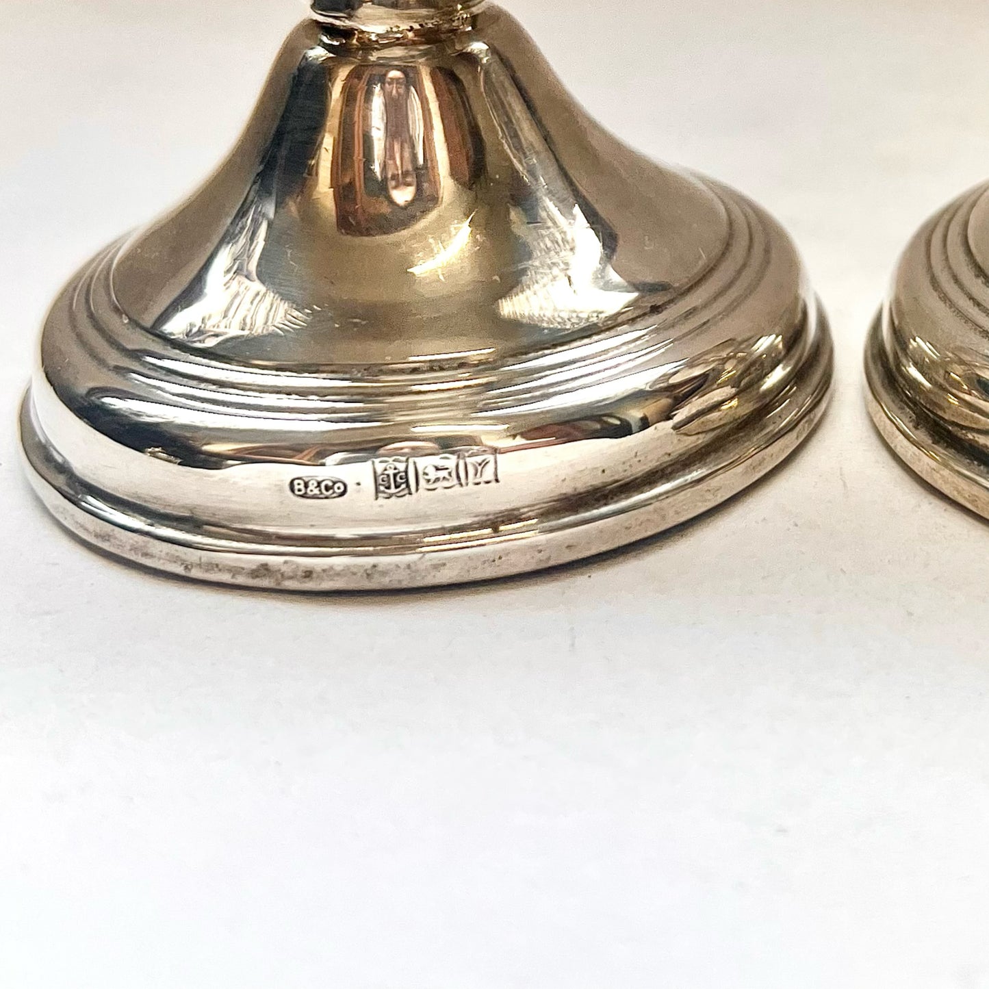 Small vintage English sterling silver candlesticks