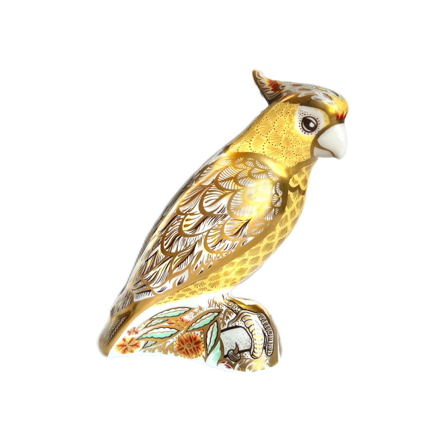 Rare Vintage Royal Crown Derby Citron Cockatoo paperweight figurine, Pre-Release Limited Edition