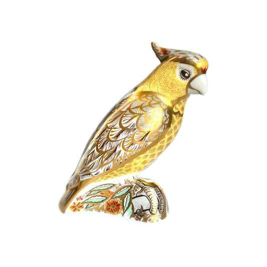 Rare Vintage Royal Crown Derby Citron Cockatoo paperweight figurine, Pre-Release Limited Edition