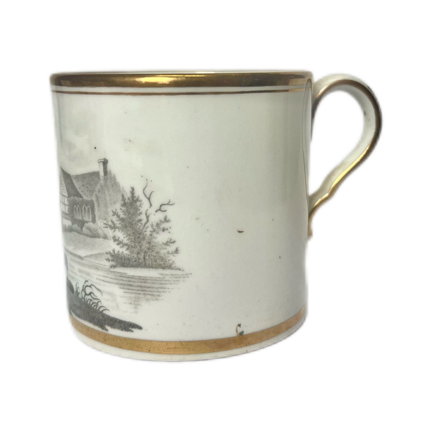 #3 Antique Spode Bat Ware coffee can, pattern 557