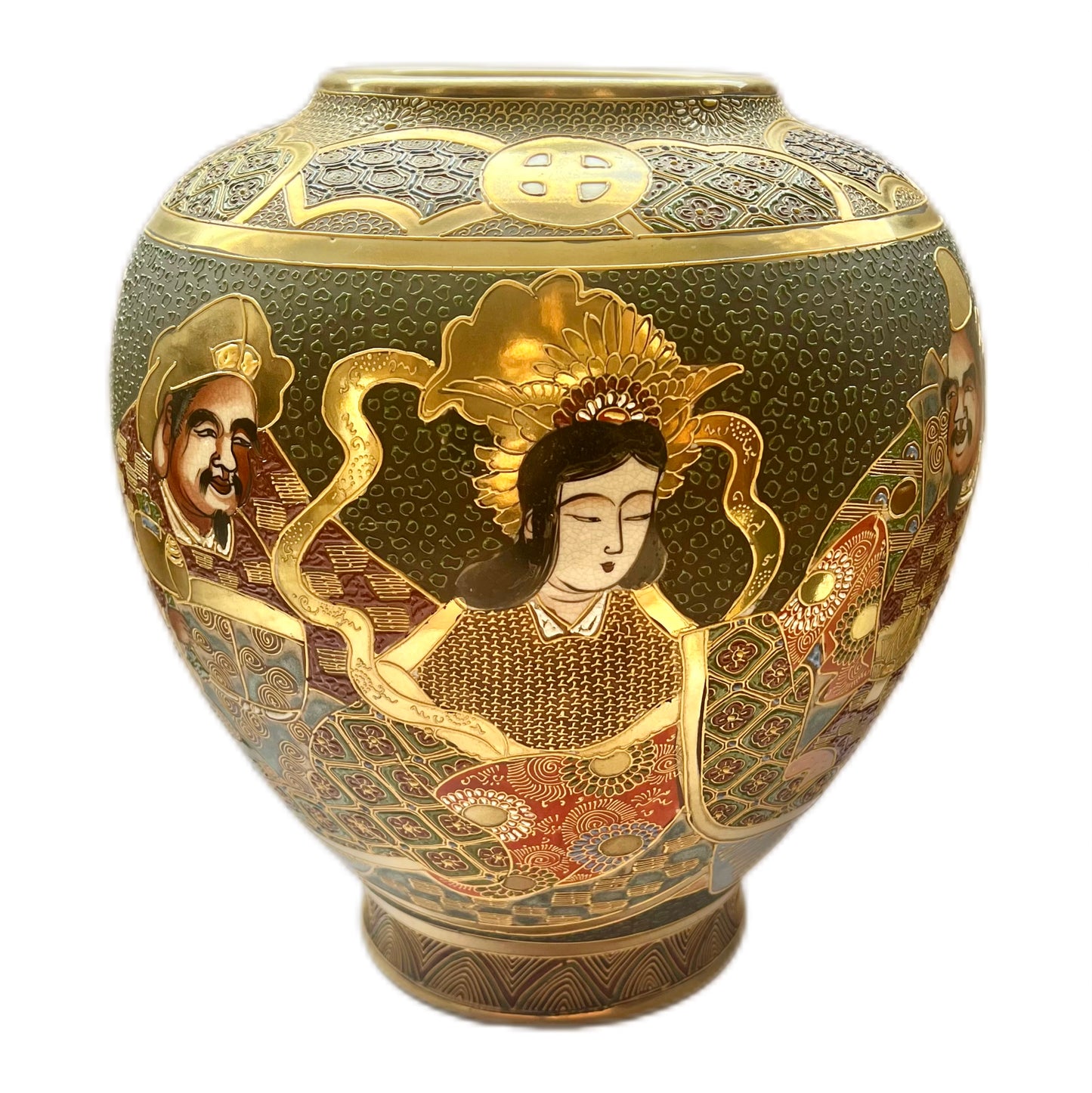 Early 20th century Japanese Satsuma Vase by Shinzan, late Meiji to early Taisho period.