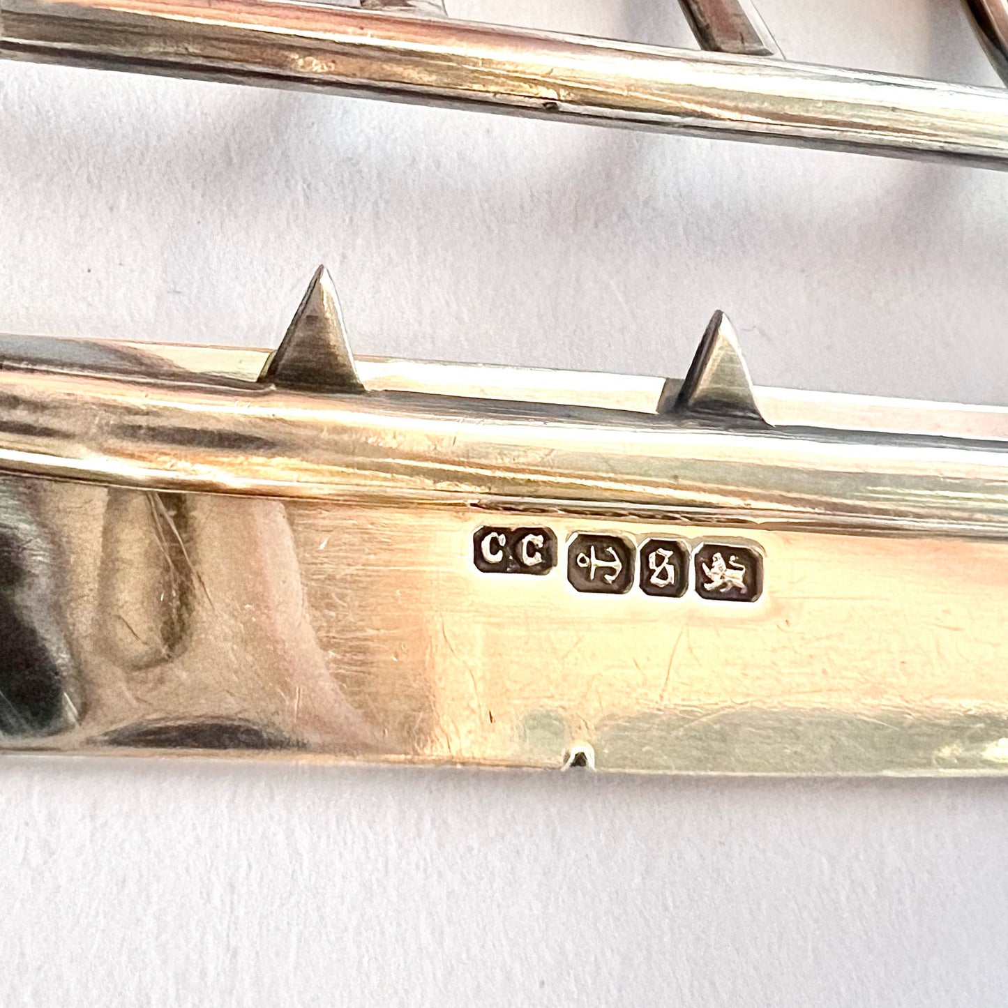 Antique late Victorian sterling silver belt buckle, 1892