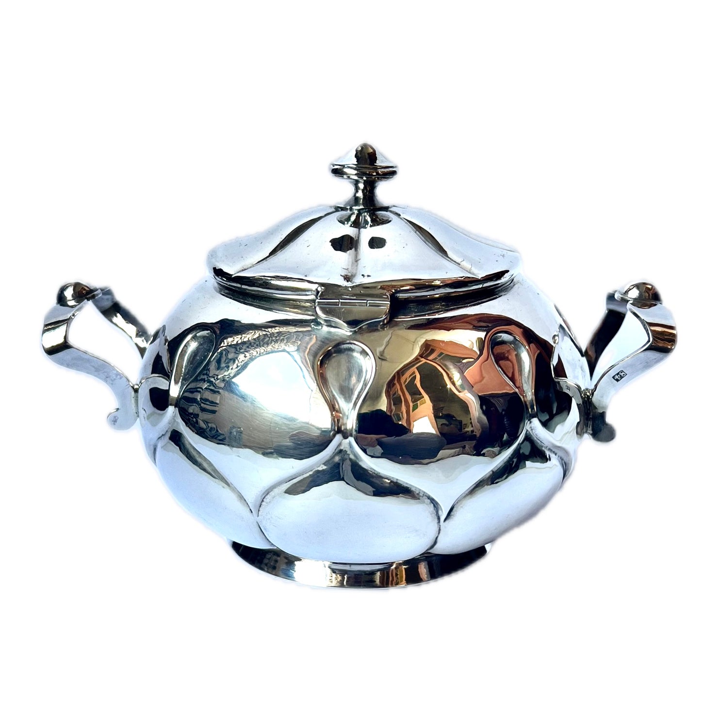 Russian Imperial .875 silver lidded cache pot with hinged lid and twin handles, circa Tsar Alexander II’s reign