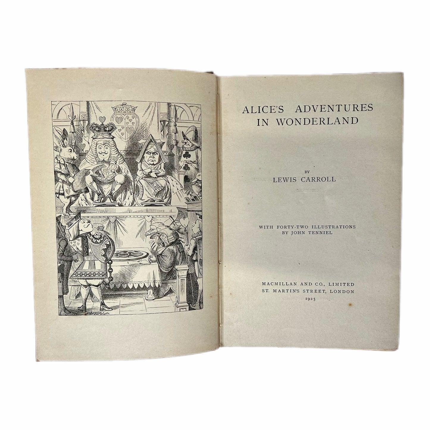 Antiquarian 1925 edition of Alice in Wonderland by Lewis Carroll