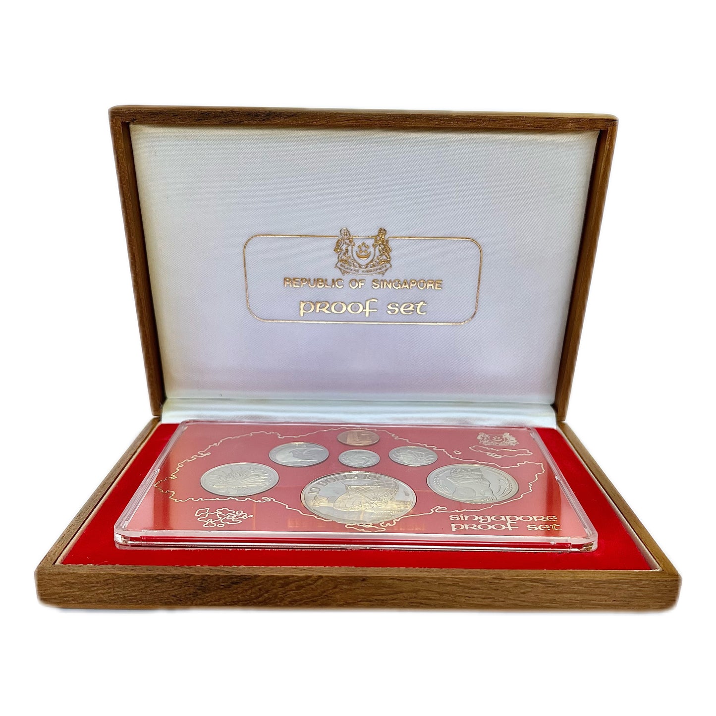 Vintage 1980 Singapore coin proof set, with original certificate of authenticity and guarantee