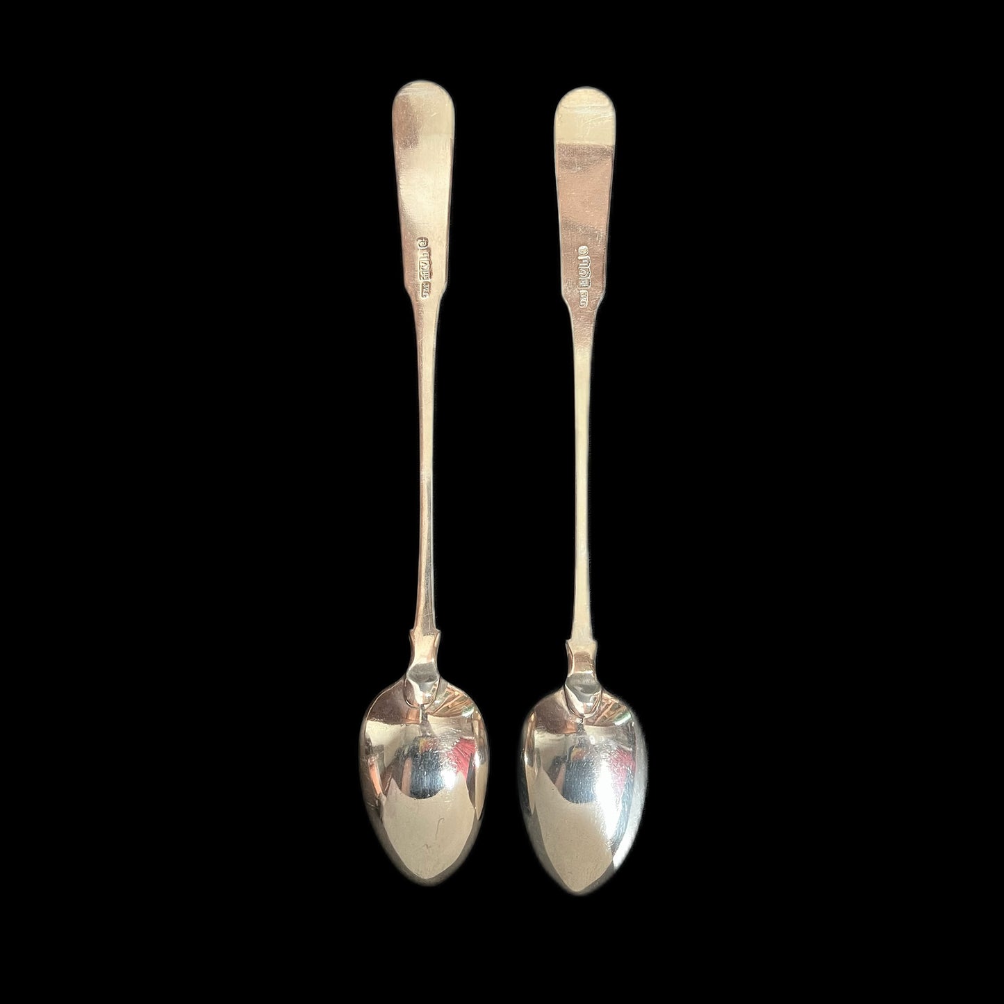 Pair of George III Scottish sterling silver serving spoons, James McKay 1813