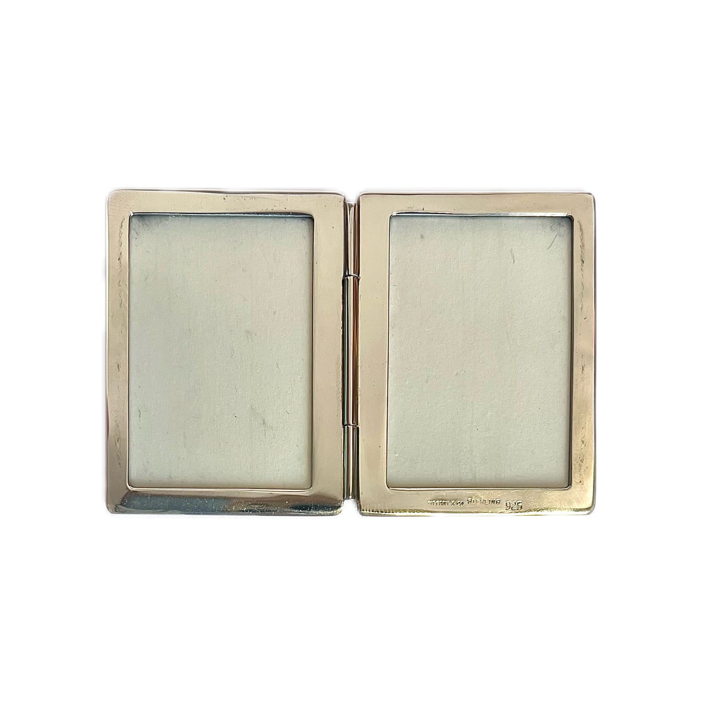 Vintage Tiffany & Co. sterling silver double photo frame with original Tiffany box