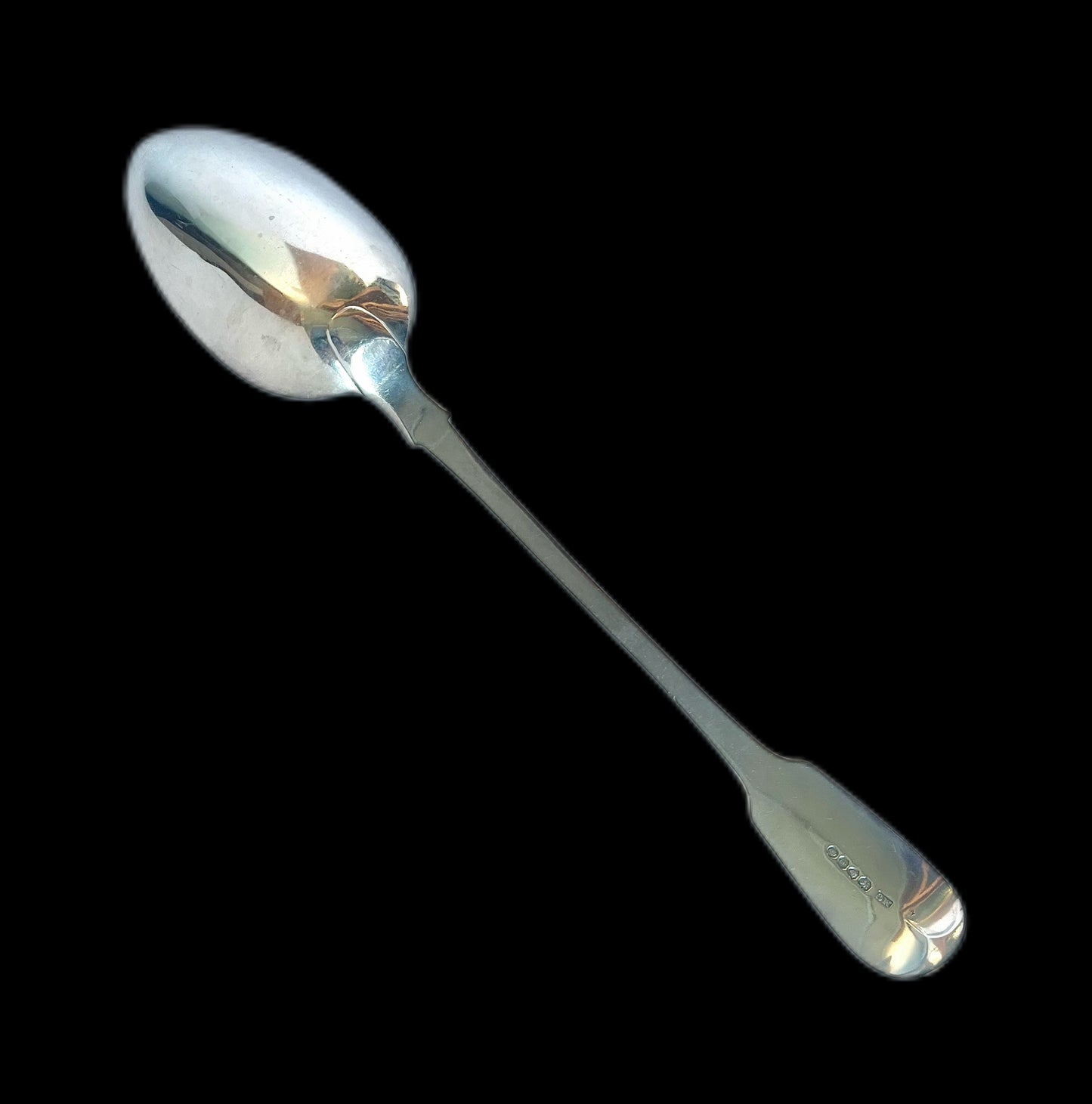 Antique William IV sterling silver serving spoon by Mary Chawner