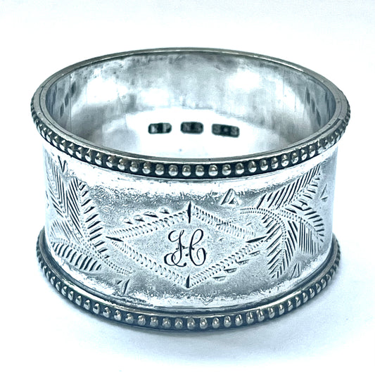 Early Australian silver-plated napkin ring circa late Victorian period by Stokes & Son Melbourne, Victoria