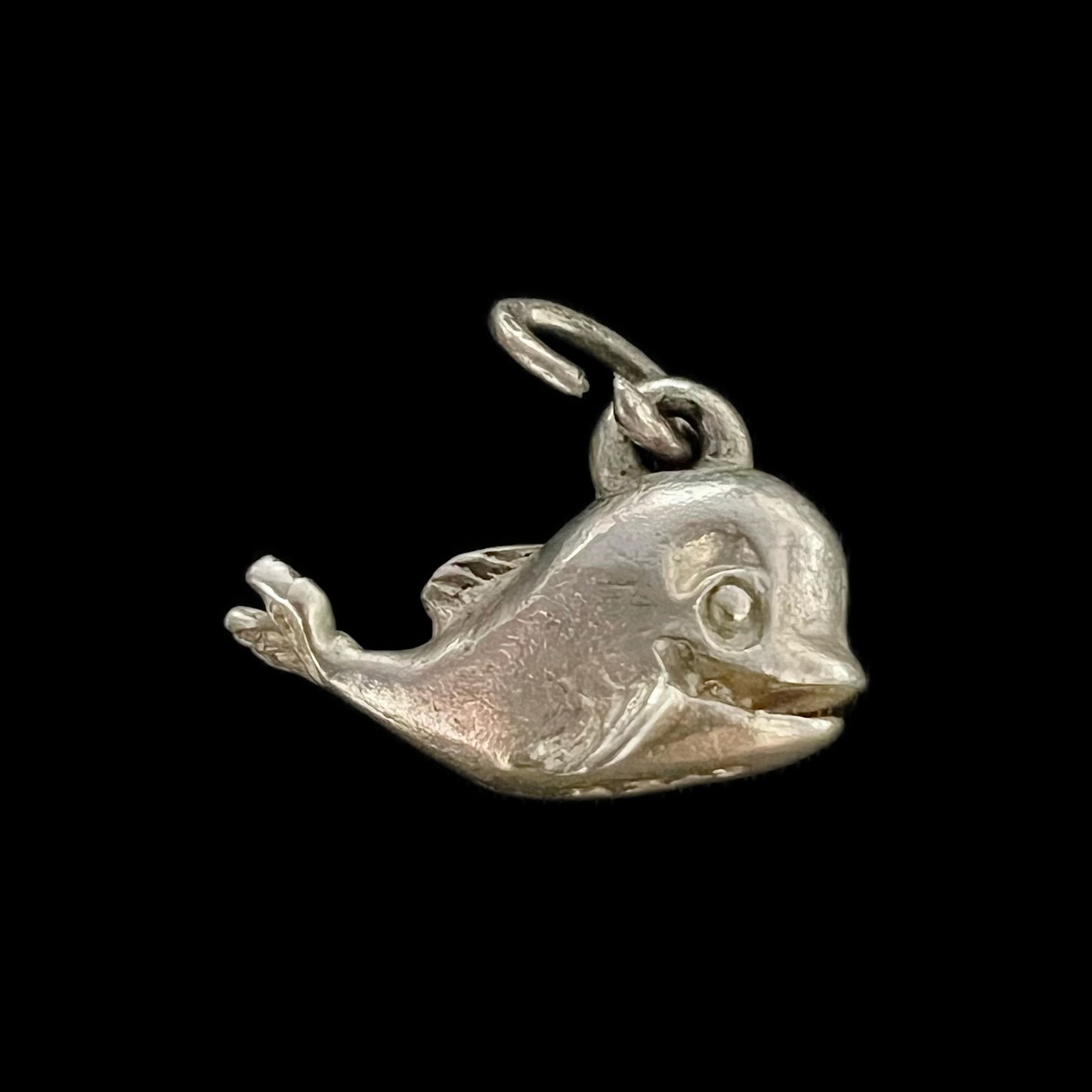 Vintage sterling silver whale charm