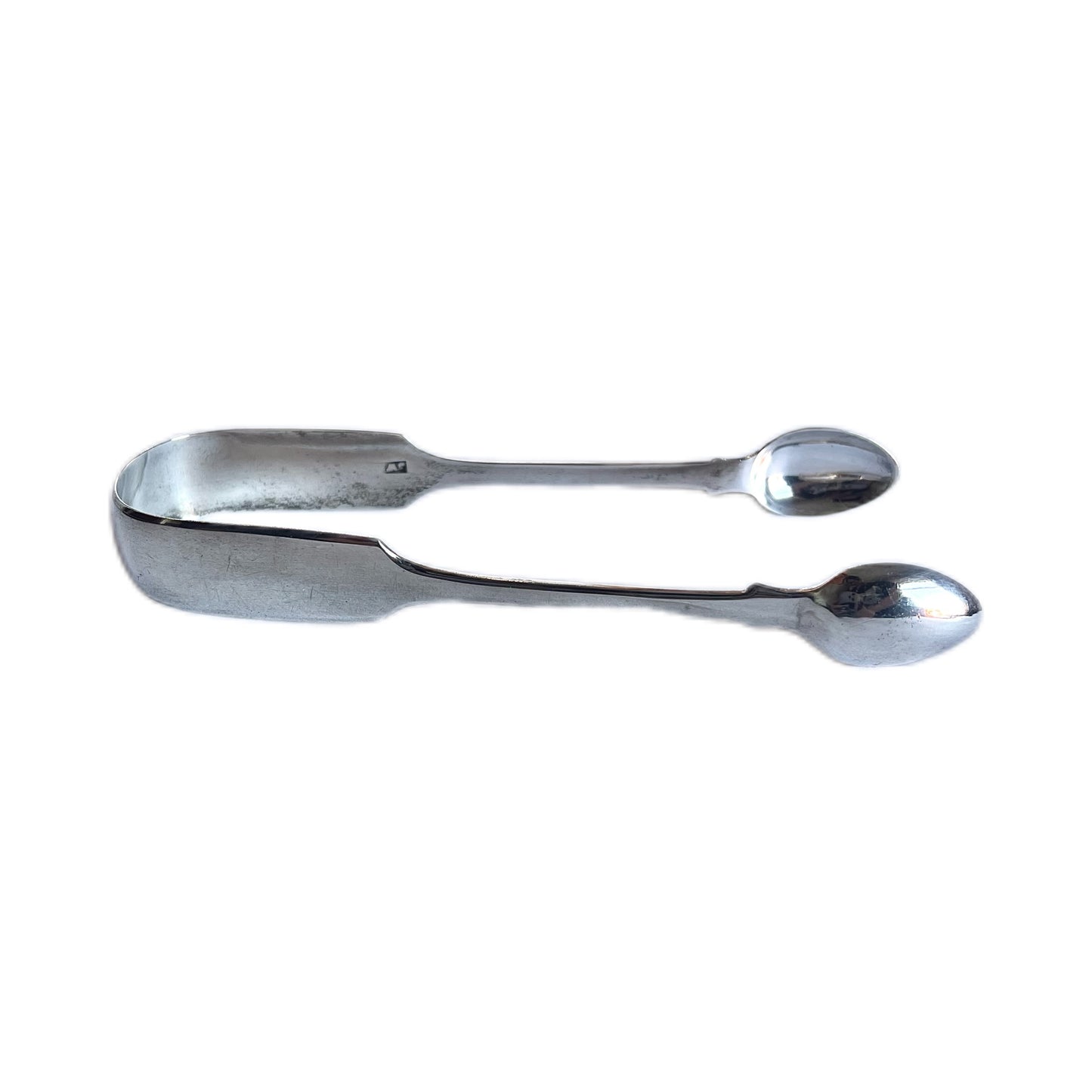 Early Victorian silver tongs, London, 1846, Jacob Wintle