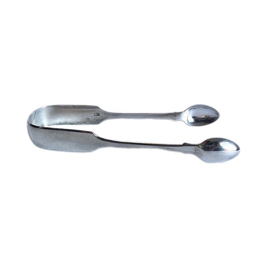 Early Victorian silver tongs, London, 1846, Jacob Wintle