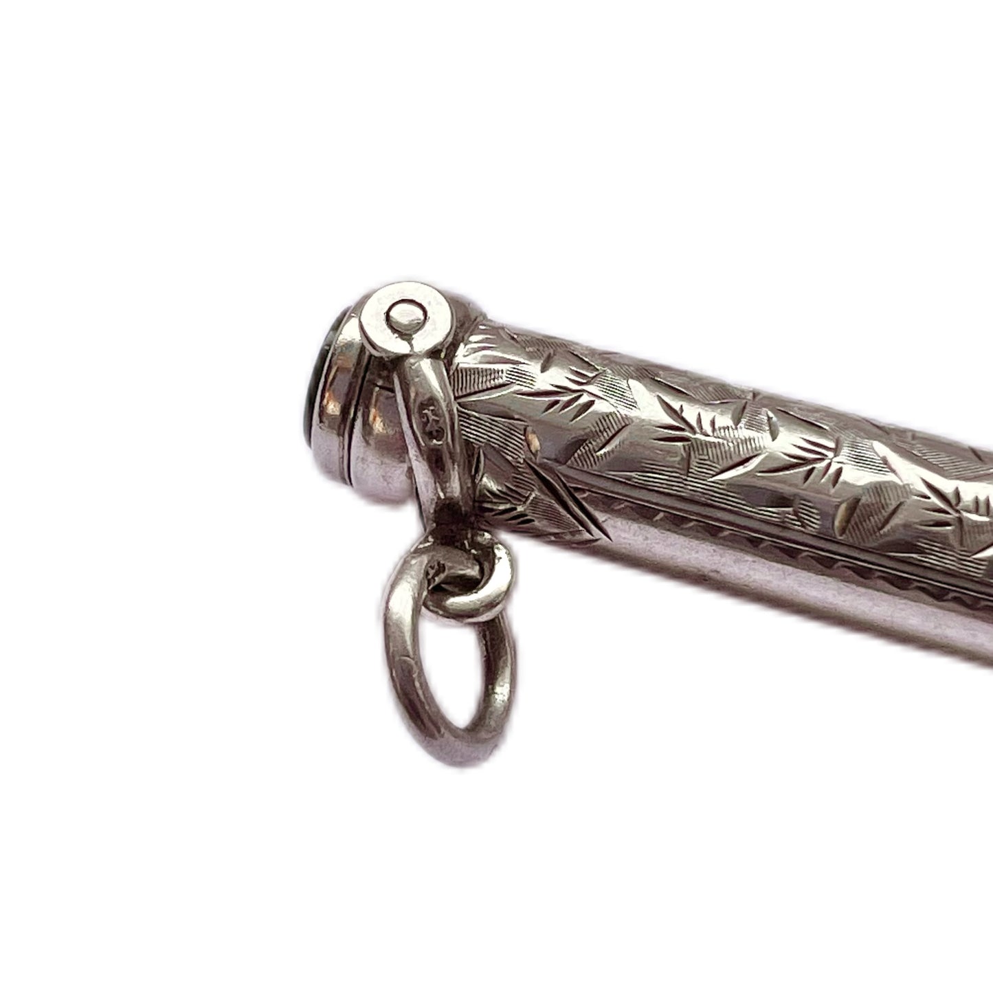 Antique sterling silver propelling pencil with bloodstone seal, late 19th century