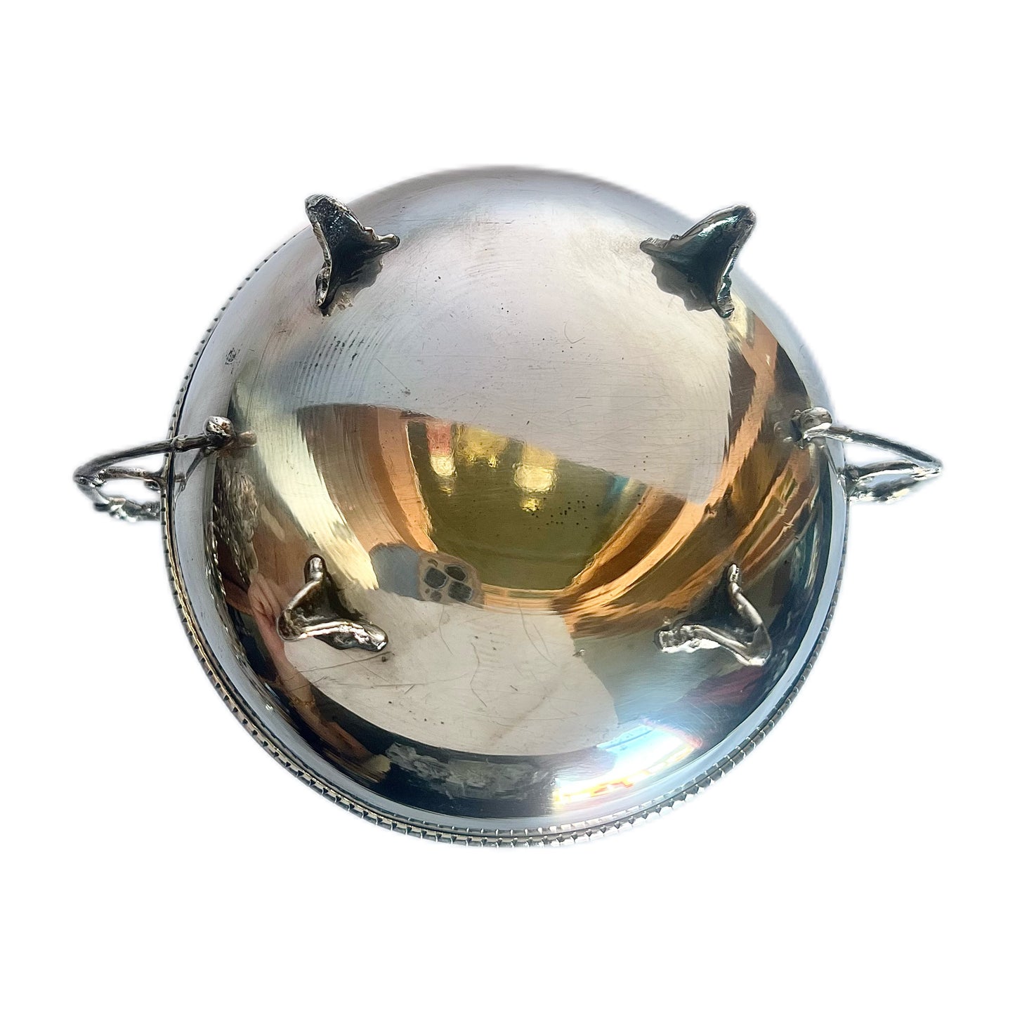 First Flight of Olympic Airways from Greece to Australia Midcentury .900 Silver Bowl