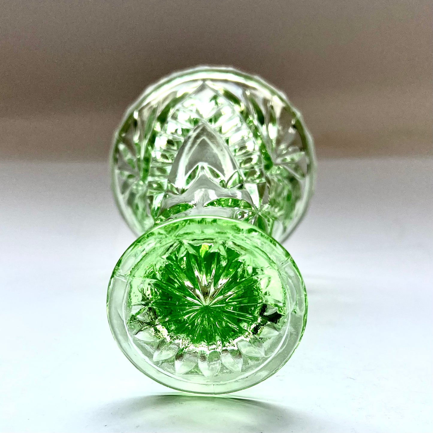 Art Deco uranium glass vase circa 1920s to 1930s