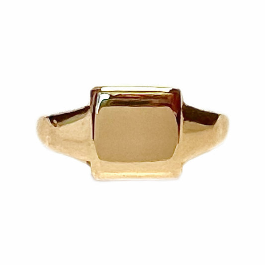 Vintage George VI 9ct yellow gold signet ring
