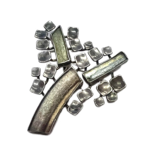 Rare Luxury Designer VIntage 1960s Maskit Sterling Silver Brooch