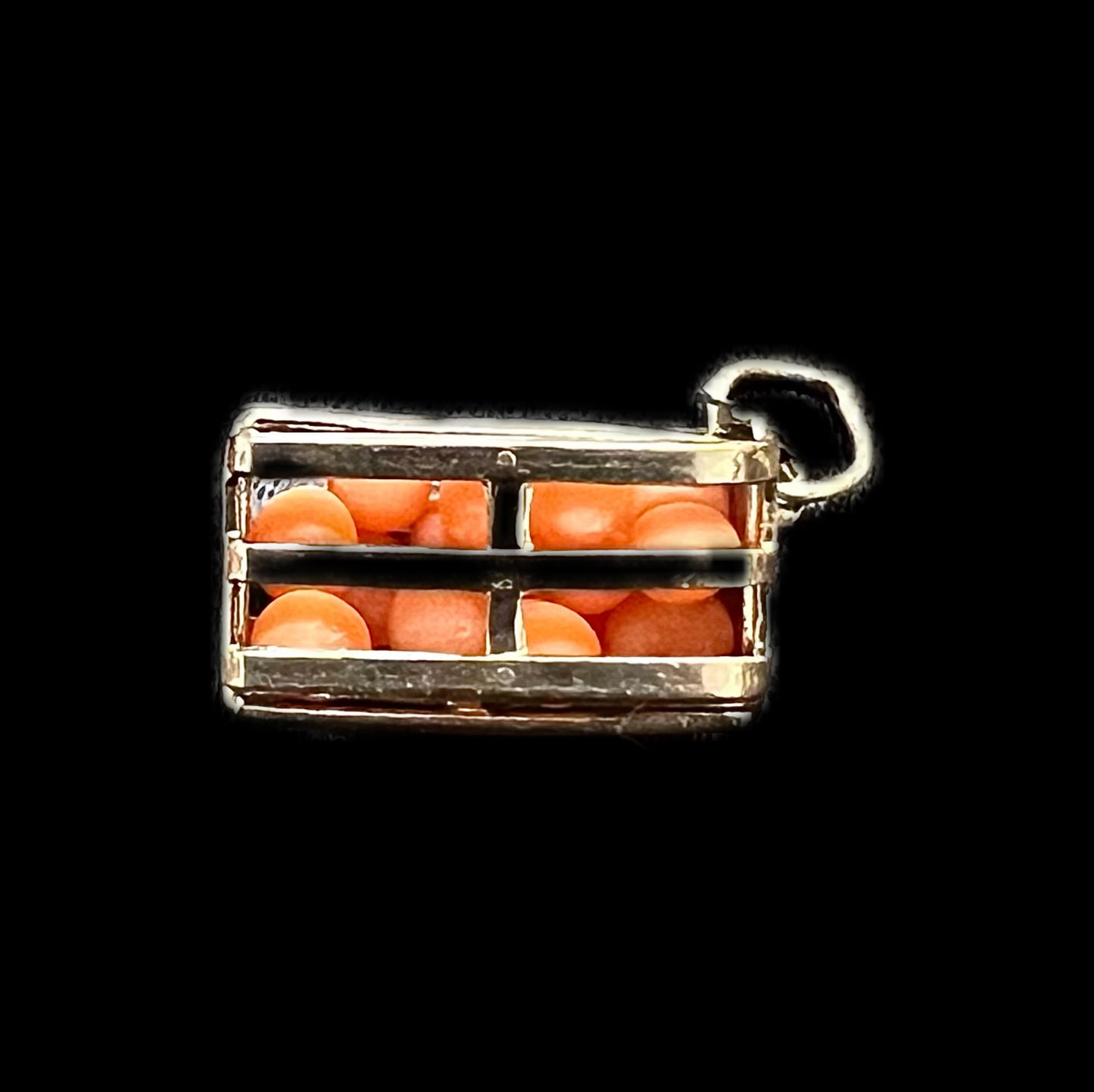 Vintage sterling silver orange crate charm