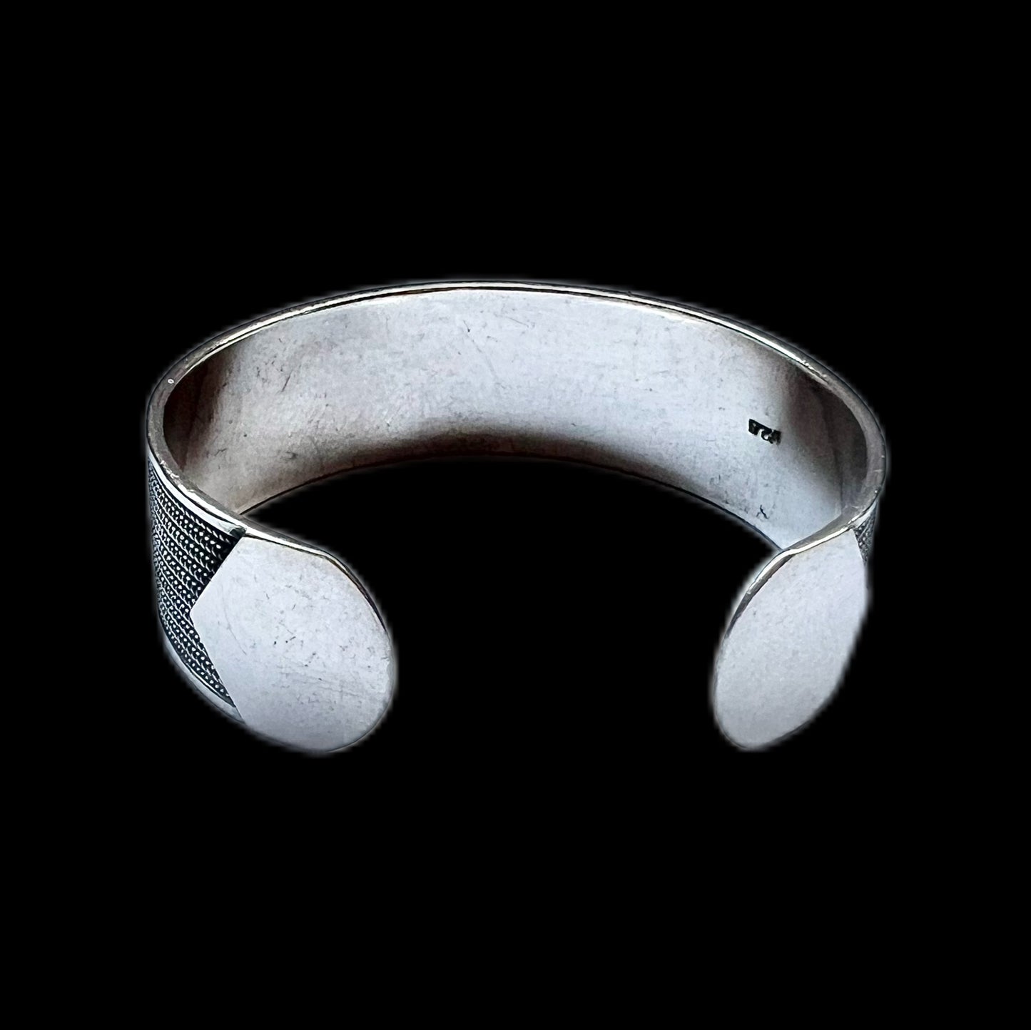 Beautiful vintage sterling silver cuff bracelet with intricate woven details