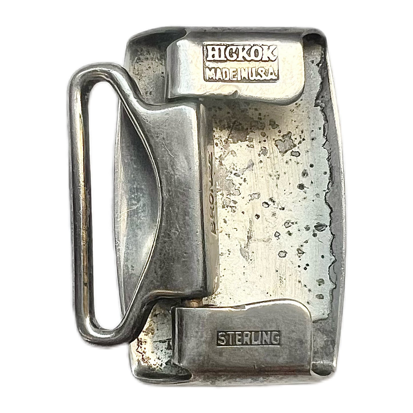 Vintage American sterling silver belt buckle circa 1930s to 1940s