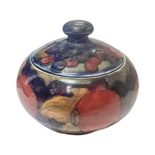Antique William Moorcroft Fruit & Berry pattern lidded bowl