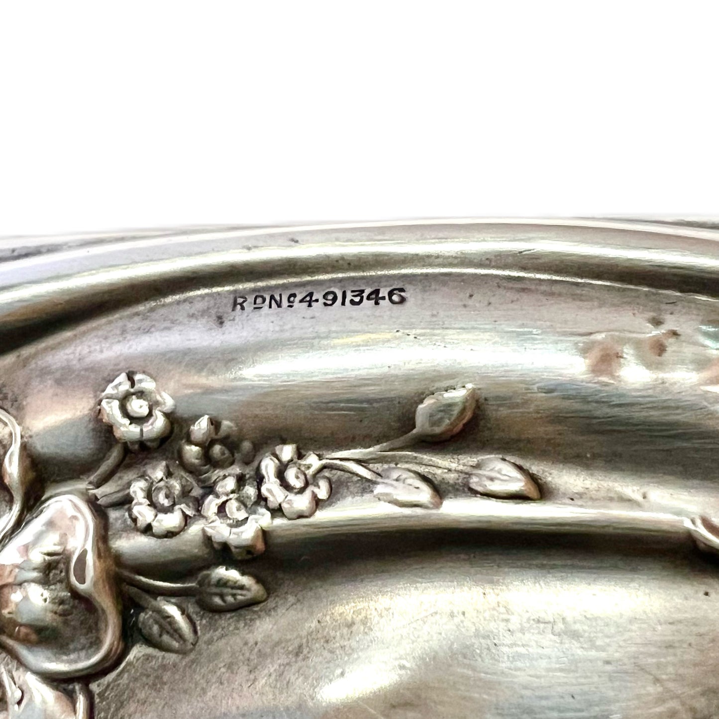 Antique George V sterling silver and cut glass trinket box