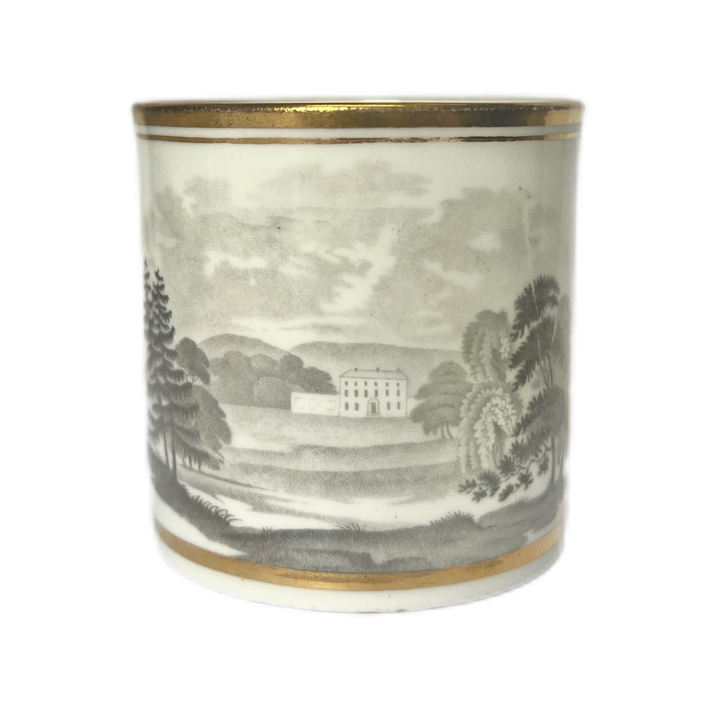 #4 Antique Spode Bat Ware coffee can, pattern 557