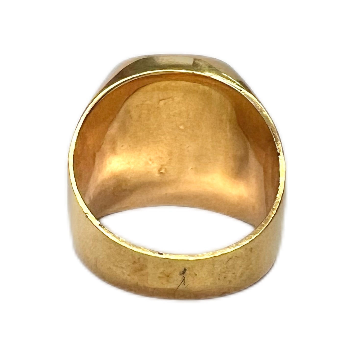 Vintage 18ct yellow gold ring with statement lapis cabochon