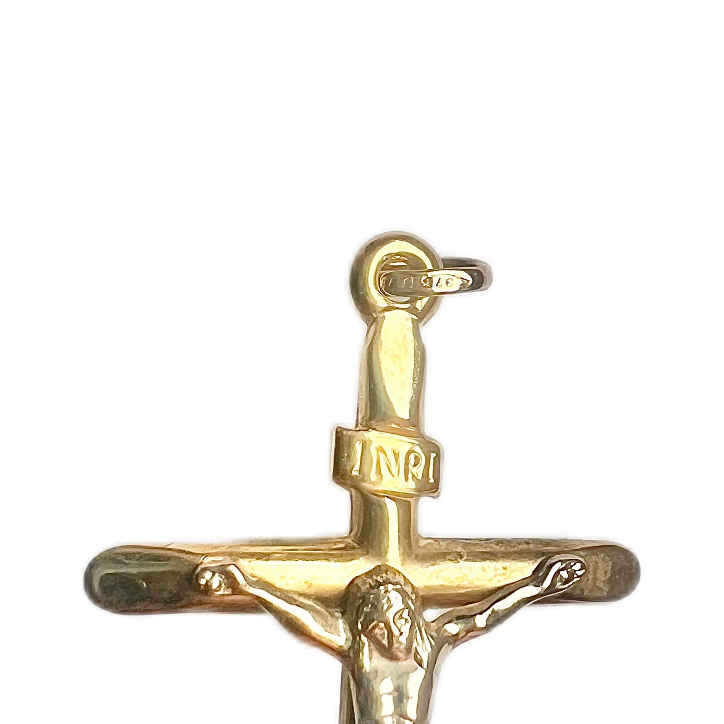 Vintage 9ct gold & and mixed metal crucifix pendant