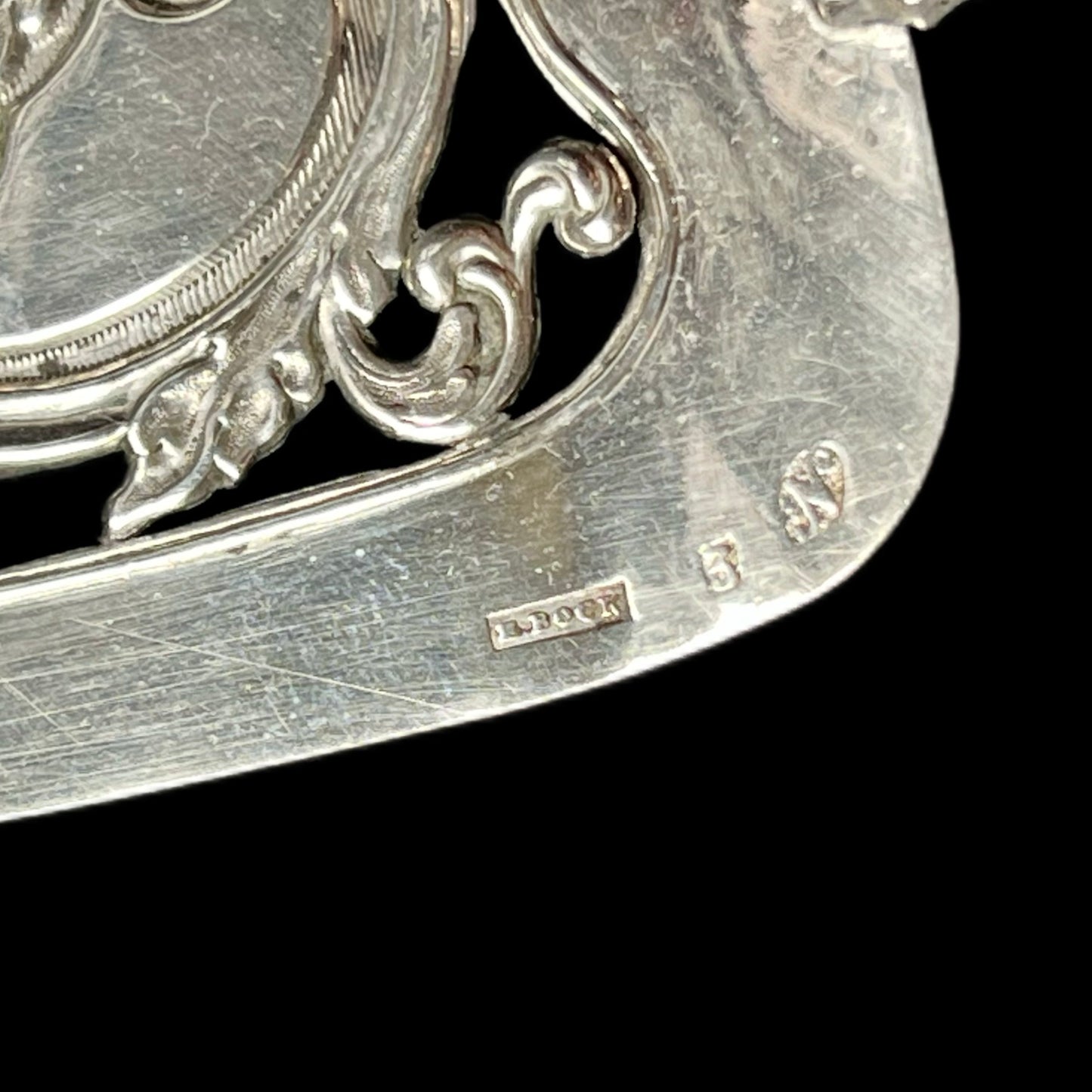 19th century silver bladed cake slice with carved bone handle