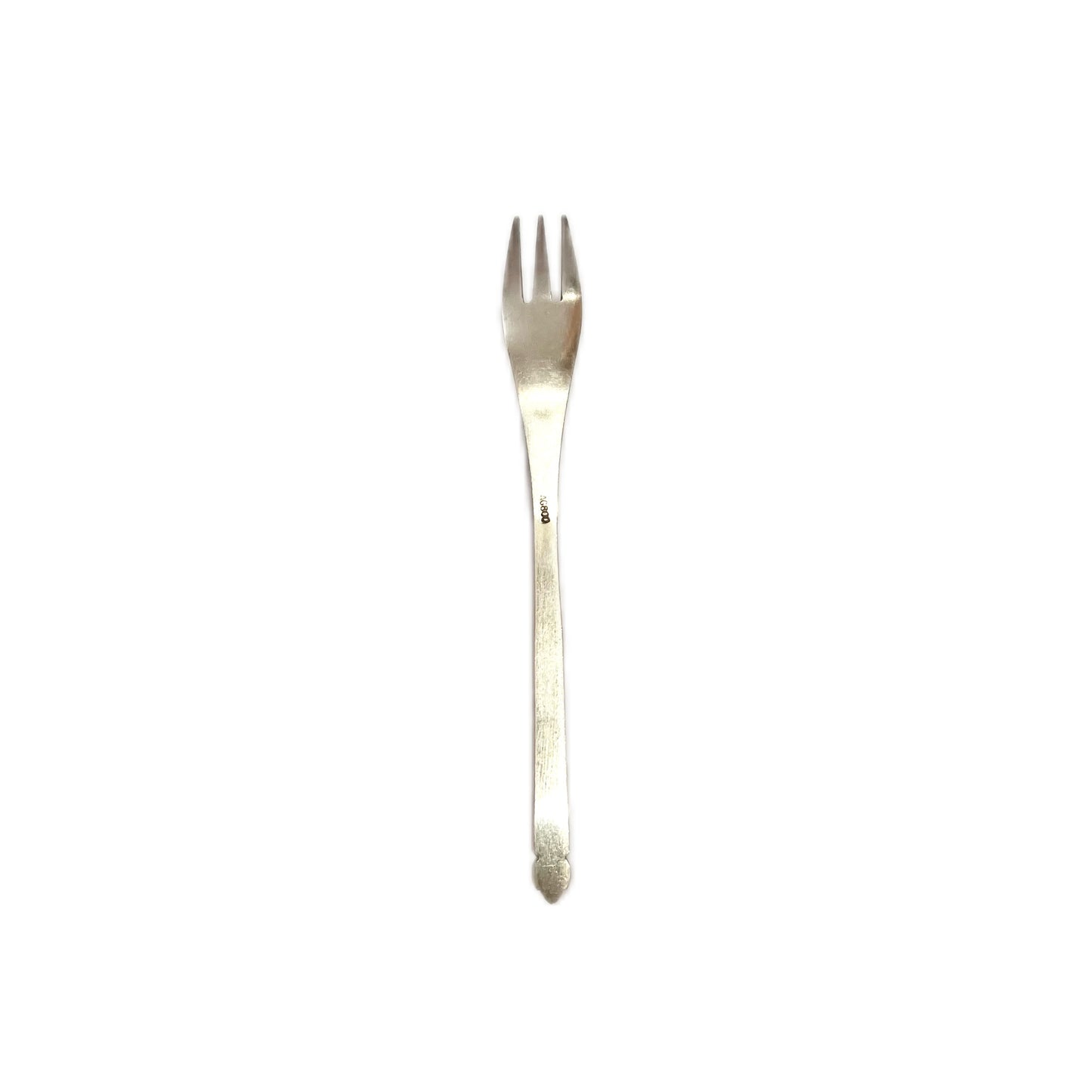 Vintage Korean .800 silver and enamel condiment fork