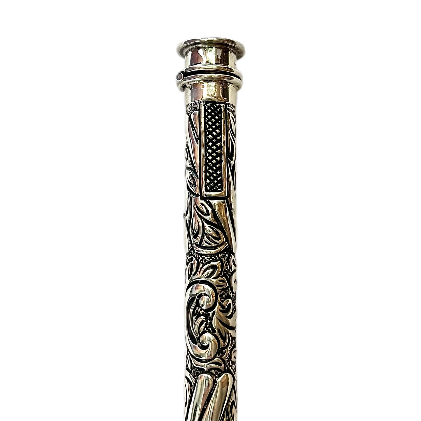 Late Victorian crested sterling silver ‘Mr Punch’ novelty sealing wax & matches holder