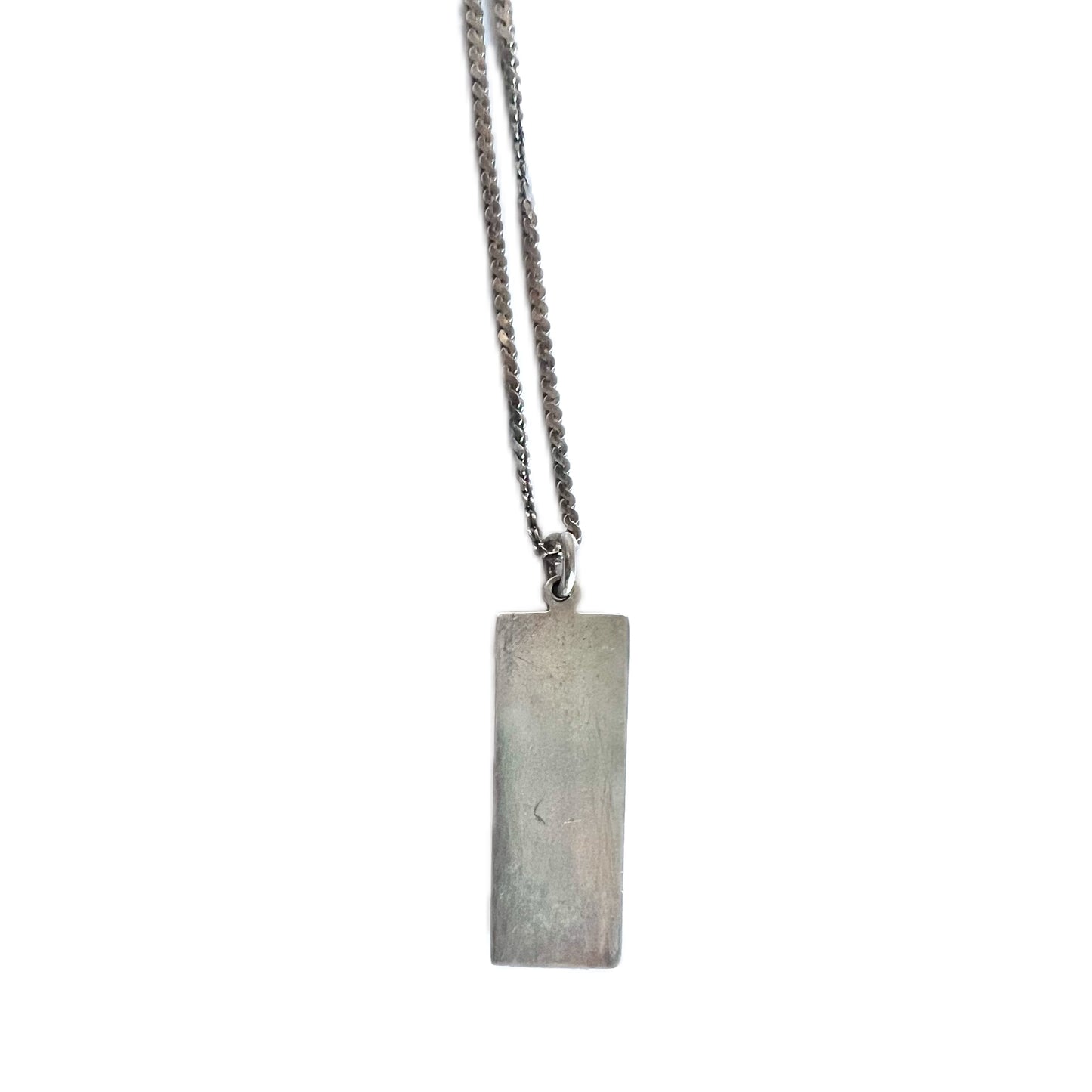 Vintage QEII Silver Jubilee sterling ingot pendant with associated chain