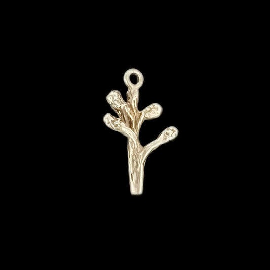 Vintage sterling silver coral charm