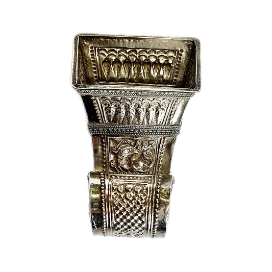 Antique repousse silver Laotian betel leaf holder