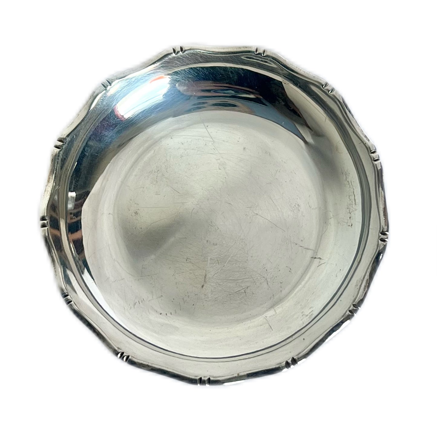 Vintage possibly antique sterling silver pin dish